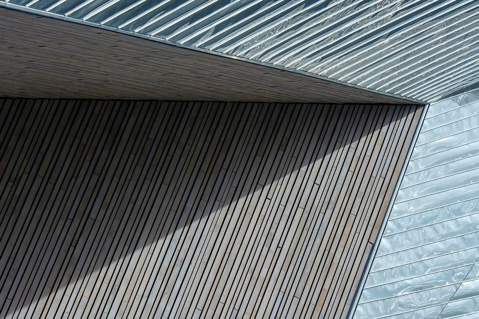 Façade ventilée mêlant bois et métal